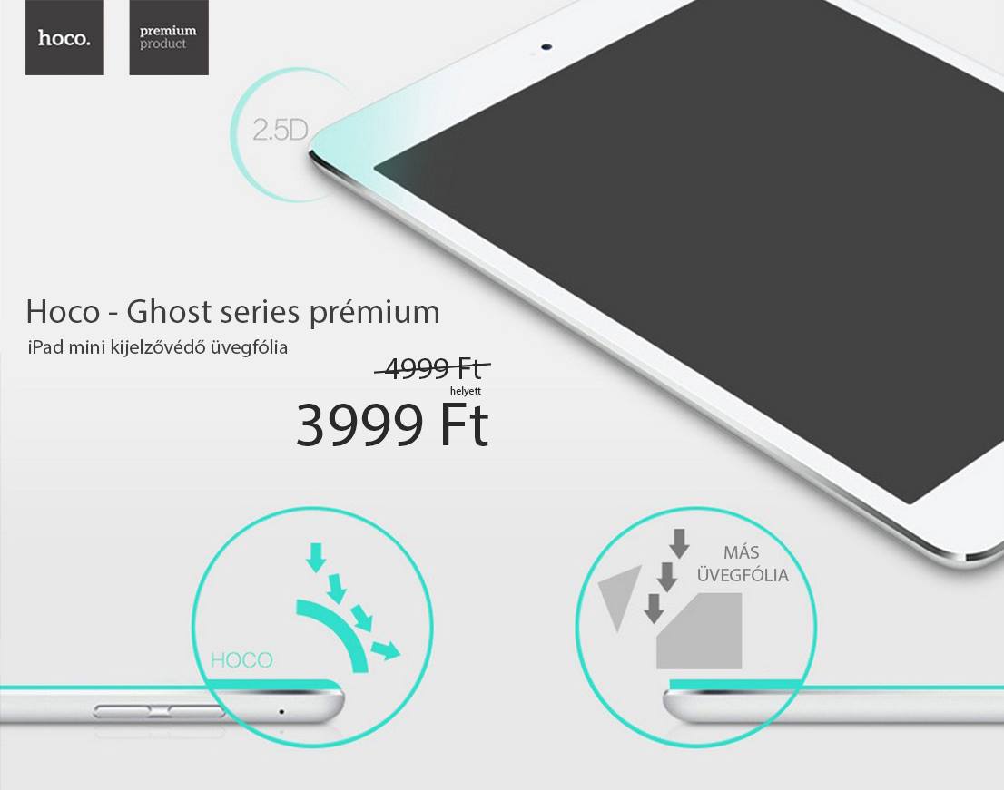 PRÉMIUM VÉDELEMET ADUNK KÉSZÜLÉKEIDNEK 📱🛡 Hoco - Ghost series prémium iPad mini kijelzővédő üvegfólia akciósan, csak 3999Ft a készlet erejéig!  Tovább infóért katt a linkre:...