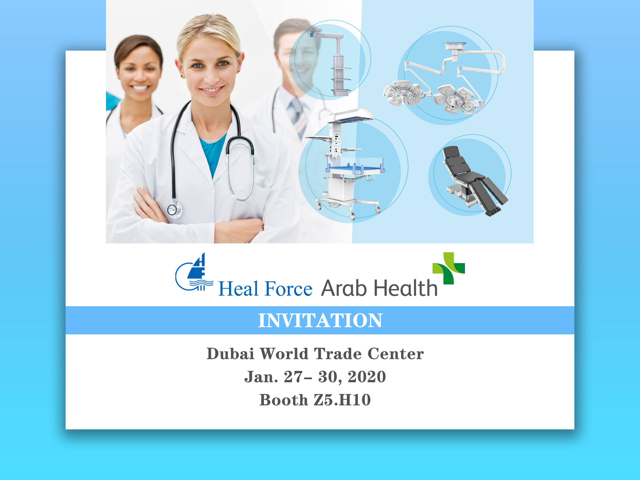 Heal Force will be exhibiting in the #ArabHealth 2020, in Dubai from January 27 to 31. 