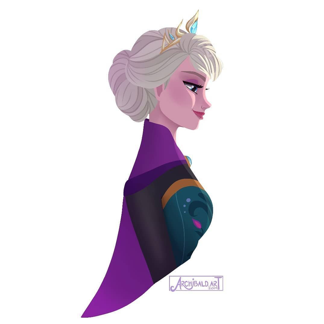 #FridayFeature from @archibald.art(Instagram) Check out his profile, he has draw all the different ensembles our beautiful Queen Elsa has worn since she was crowned! 