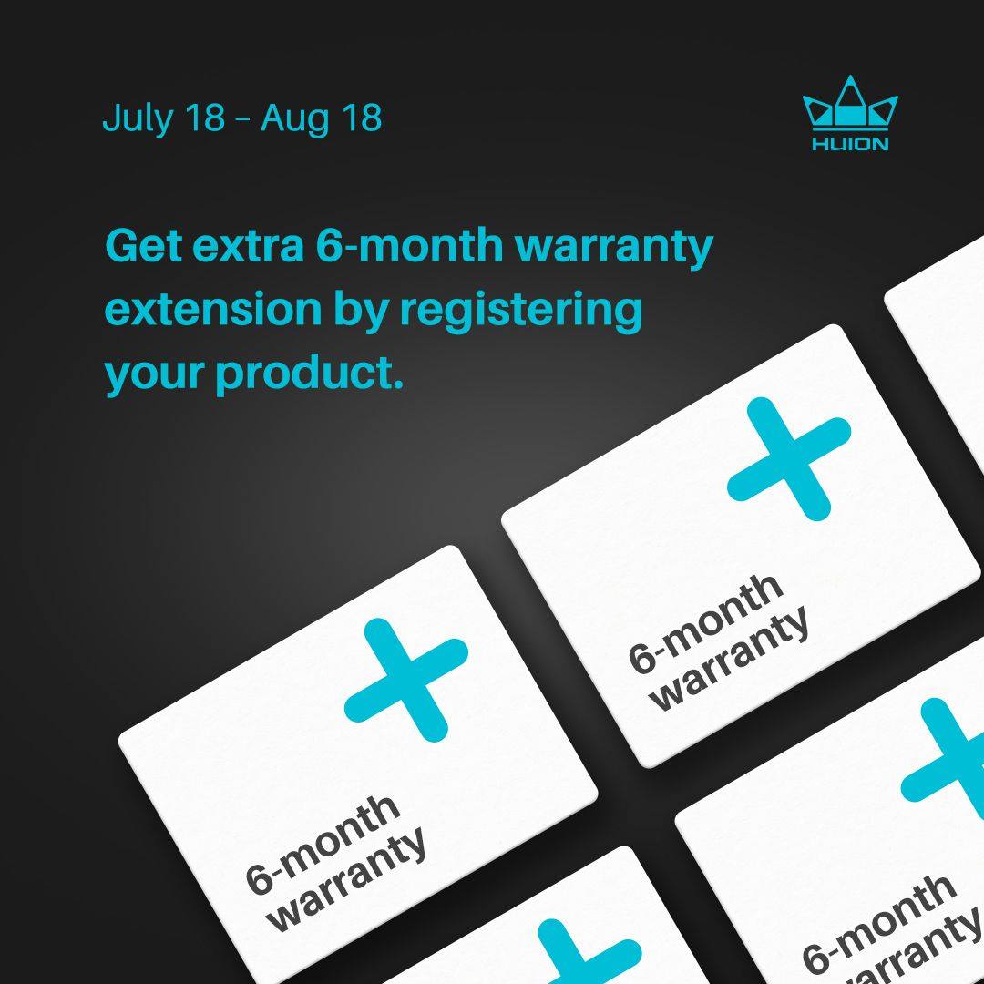 Get extra 6-month warranty extension by registering your product now!