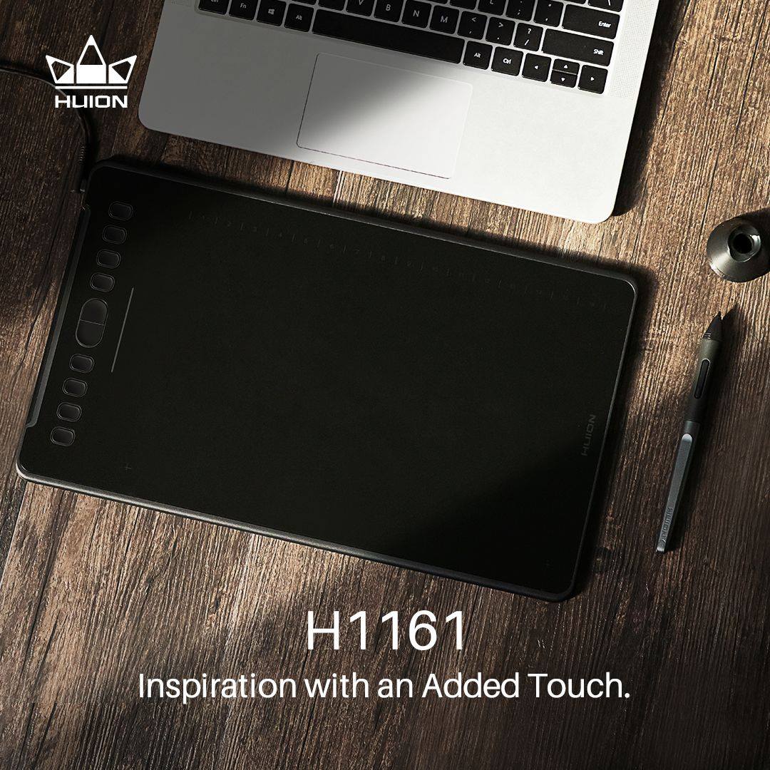 Inspiration with a added touch. New #huion pen tablet H1161, just arrived.