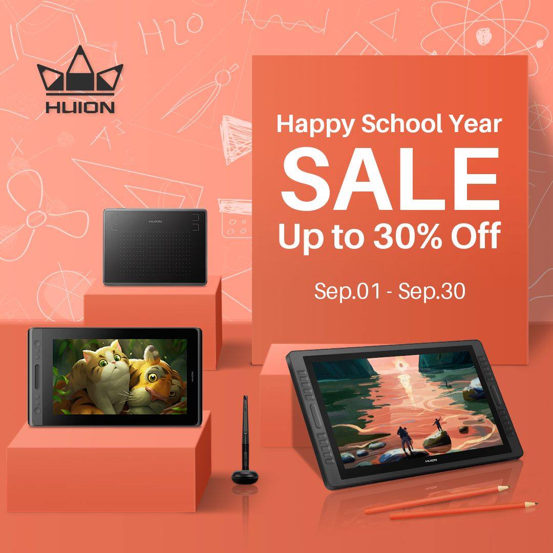 Be Prepared for Your New School Year!!! Grand Sales on Huion official store and Amazon sites! Up to 30% off!