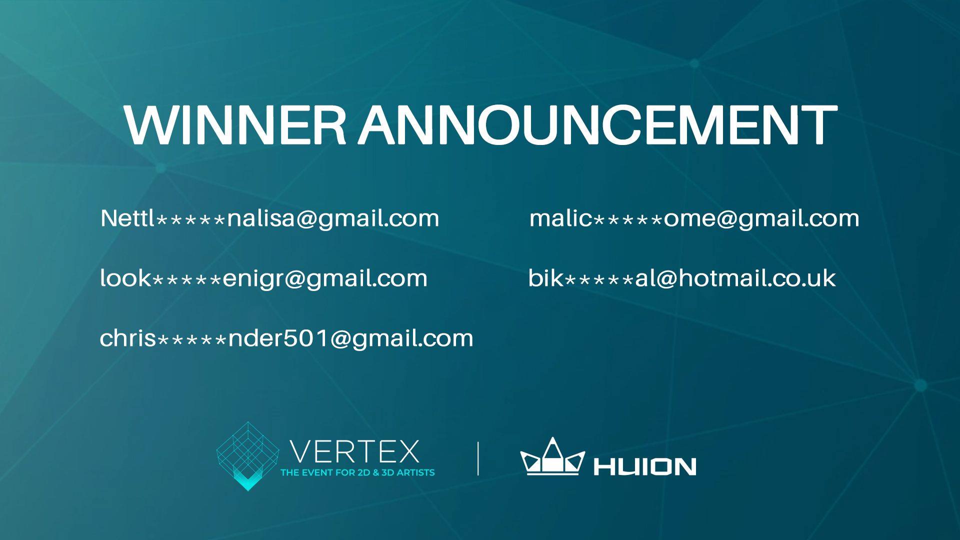 🎉VERTEX WINNER ANNOUNCEMENT🎉 Congratulation to the winners!