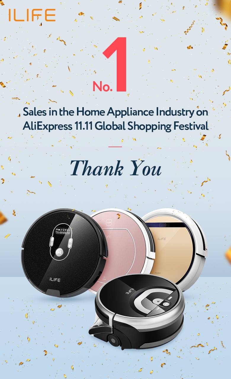 ILIFE Robot Vacuum has gained remarkable achievement in global AliExpress 11.