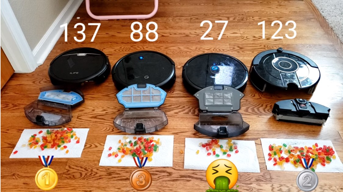 ILIFE A4sPro wins in the game of "5 lbs of Gummy Bears VS 4 Robot Vacuums"! 👏