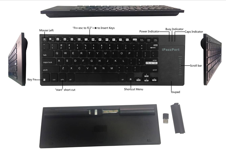 iPazzPort backlit media keyboard for iPad