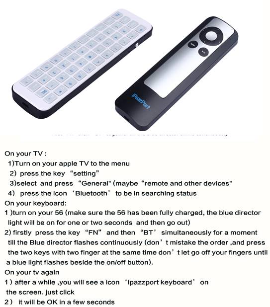 The way to pair a Bluetooth keyboard with your Apple TV 2 or 3th?