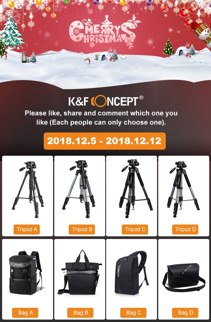 Christmas Gifts Contest! 8 winners---New arrivals here, as Christmas gifts for the photography lovers, who want to win one of them? Follow below rule and they might be yours! Good luck! RULE: Please like, share and comment which one you like in the message (Every one can only choose 1 product ), 8 winners will be chosen randomly from likes, sharers and comments. PRIZE, check below links for details:  ...