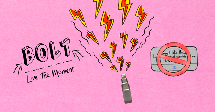 ZAP! Say goodbye to not having enough storage on your iPhone with the Bolt! ⚡