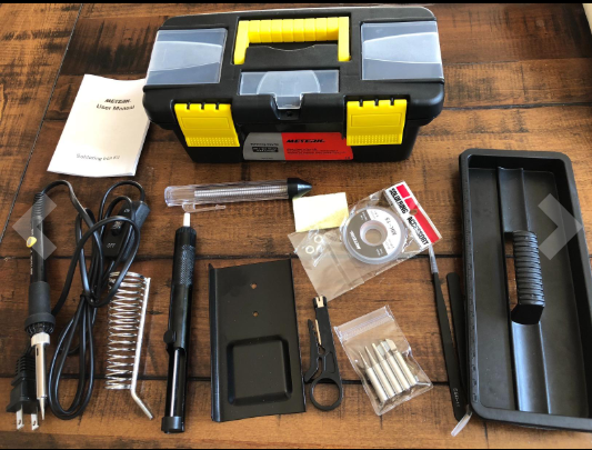 #Meterk 14 in 1 60W Adjustable Temperature Welding Soldering Iron Kit Comes with a storage toolbox for easy carry and easy storing of small tools.