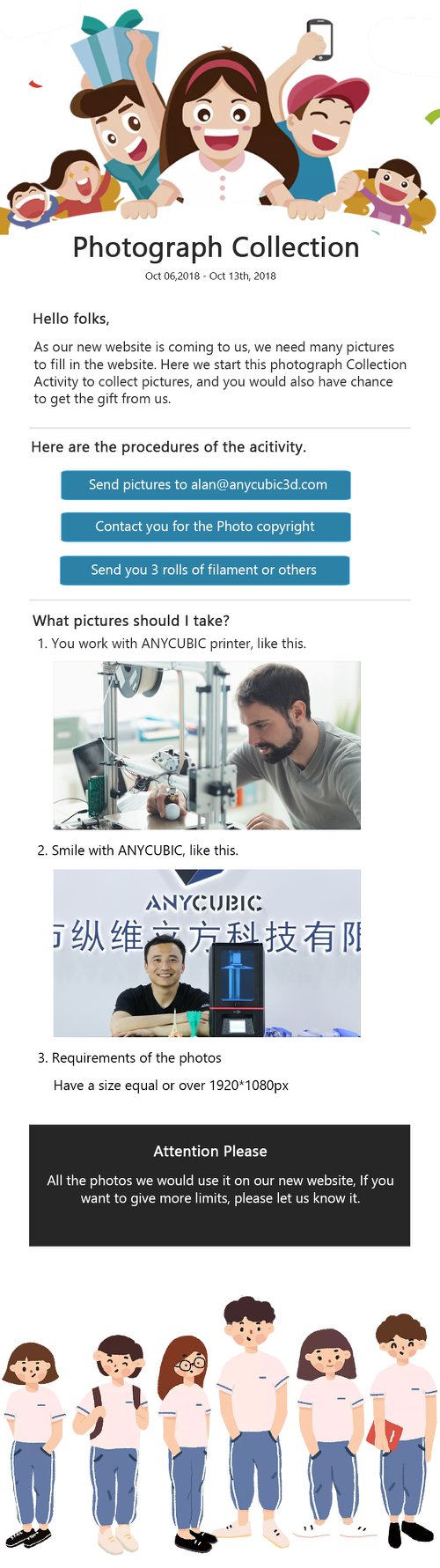 Dear all, Welcome to join our hidden side quest again, will you interested in?🤩🧐 Just need the pictures about you and our printers.... 🔹 A working scene with ANYCUBIC printers.