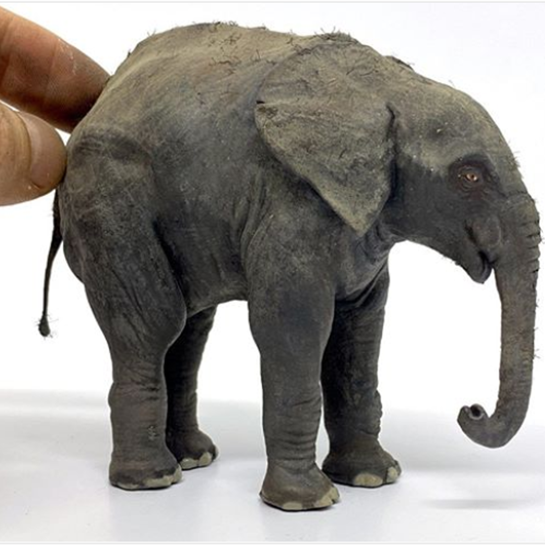 On our planet, all animals are one, no matter big or small. This stunning elephant miniature is a great representation of that.