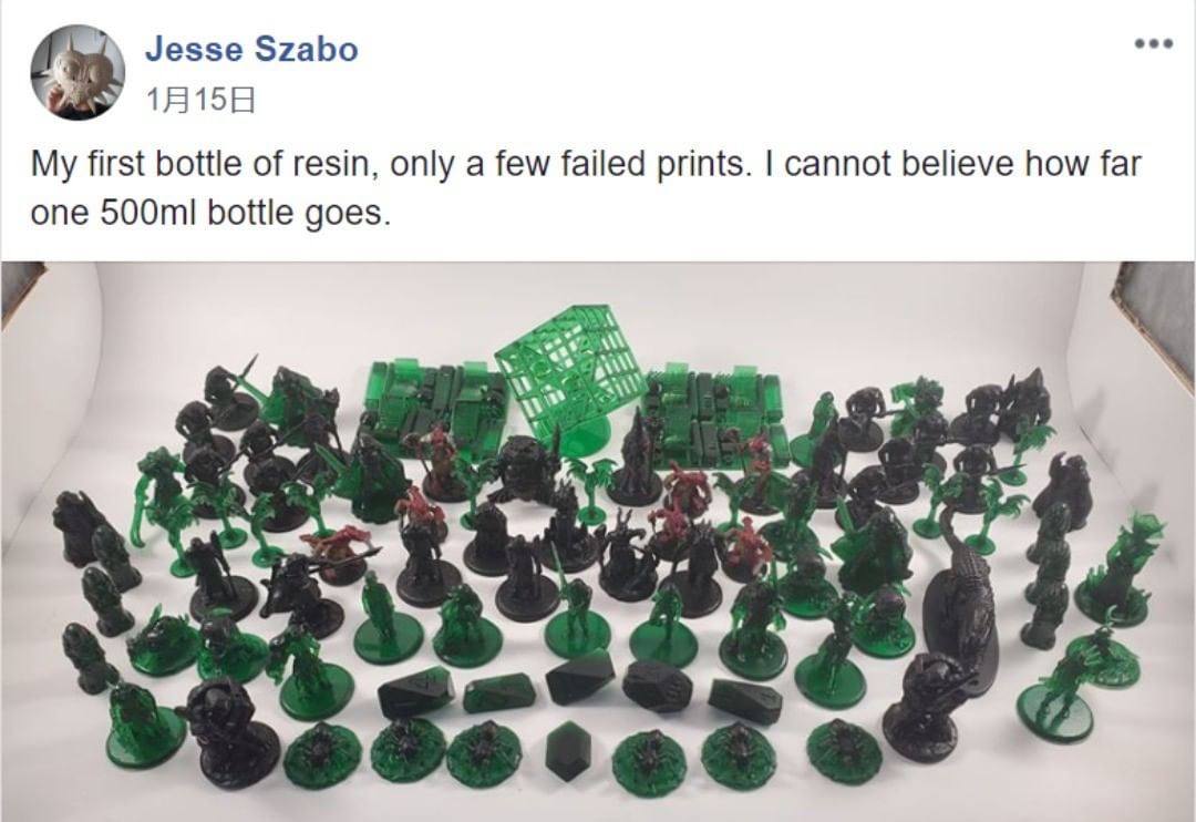 Have gotten many messages before, asked how many prints can our 500ml resin could be?