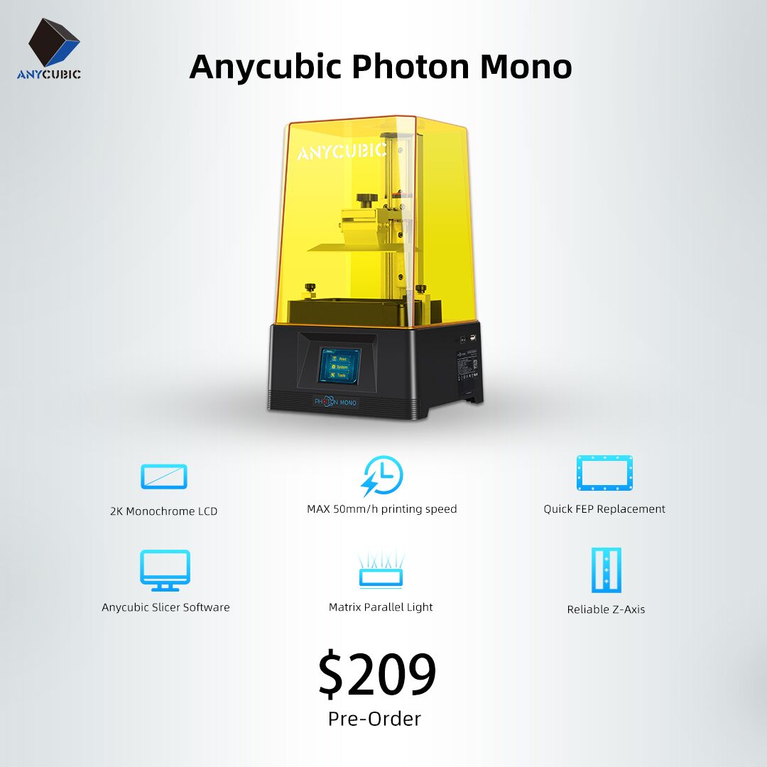 Photon printer is one of Anycubic best selling 3d printers for years and now we have the upgrade version of it- Photon Mono 😀😁 1. 6" 2K Monochrome LCD🔥🔥