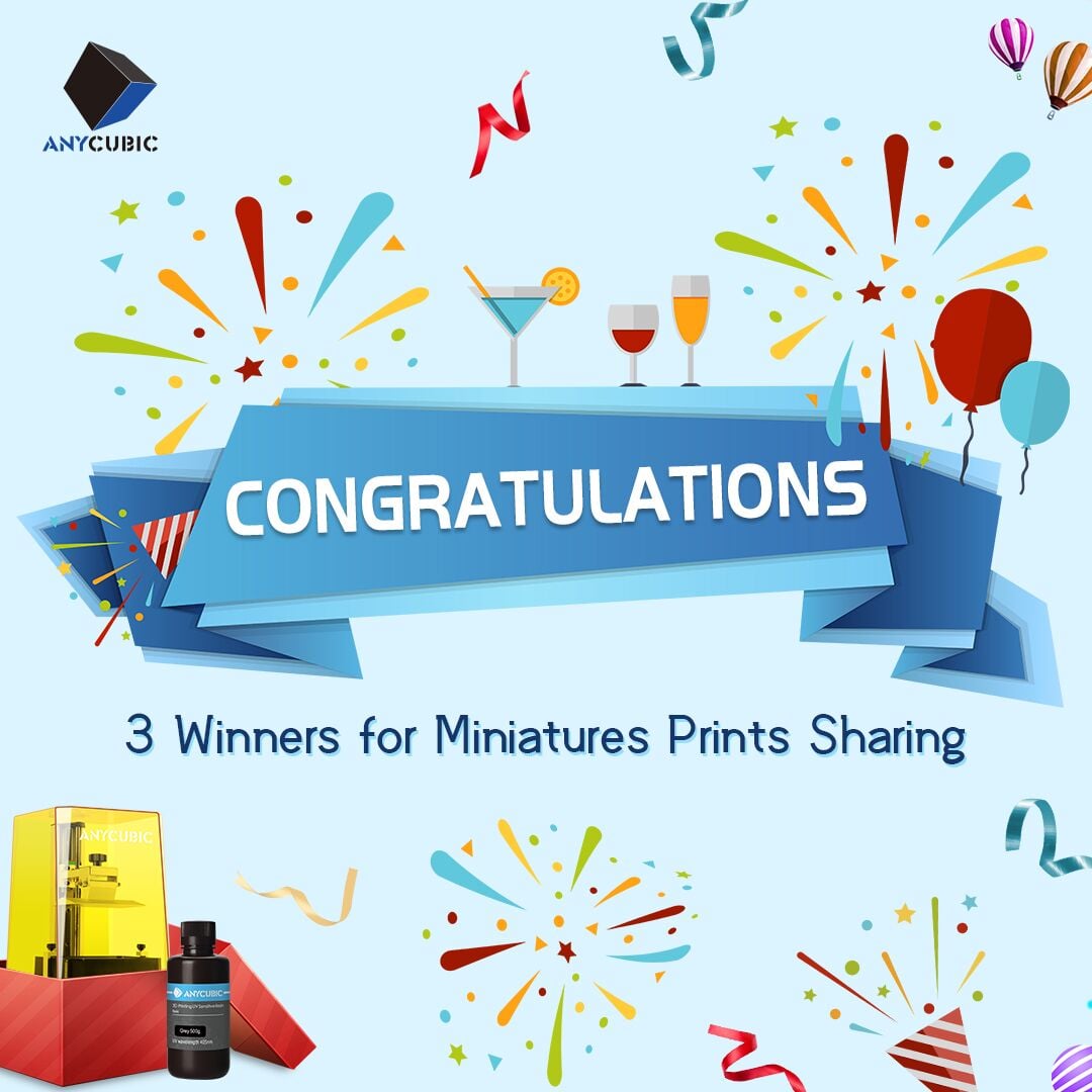 Congratulations 3 winners of Miniatures Prints Sharing.👀