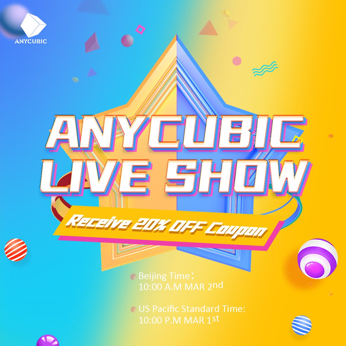 🎙🎙Enter ANYCUBIC Alibaba Live Show