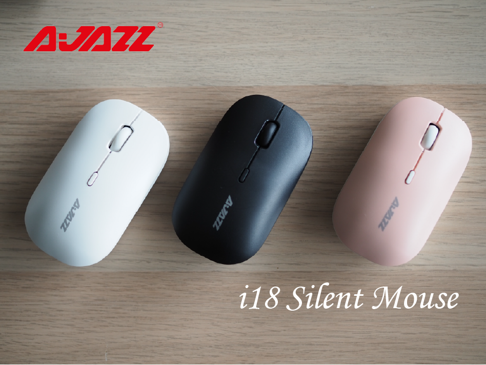 Ajazz i18 silent office mouse, your best companion for working, office and compact. Carry around from home, to cafe and any places. Smaller than a Pocket Size. 3 colours with Ivory, Rose and Earl Black.