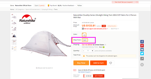 You can get this tent for only $95, and you can change the price by contacting the customer service above aliexpress (Spain, European fans can enjoy this offer)