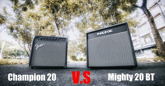 www.tomtop.com Jimmy Lin 林聖智 did a deep comparison video of Fender Champion 20 and NUX Mighty 20BT.