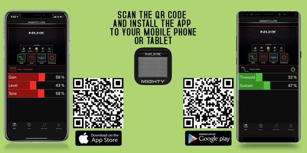 If you have one of the new Mighty series amplifier. Here is an easy way to install the NUX Mighty APP to your mobile device - 