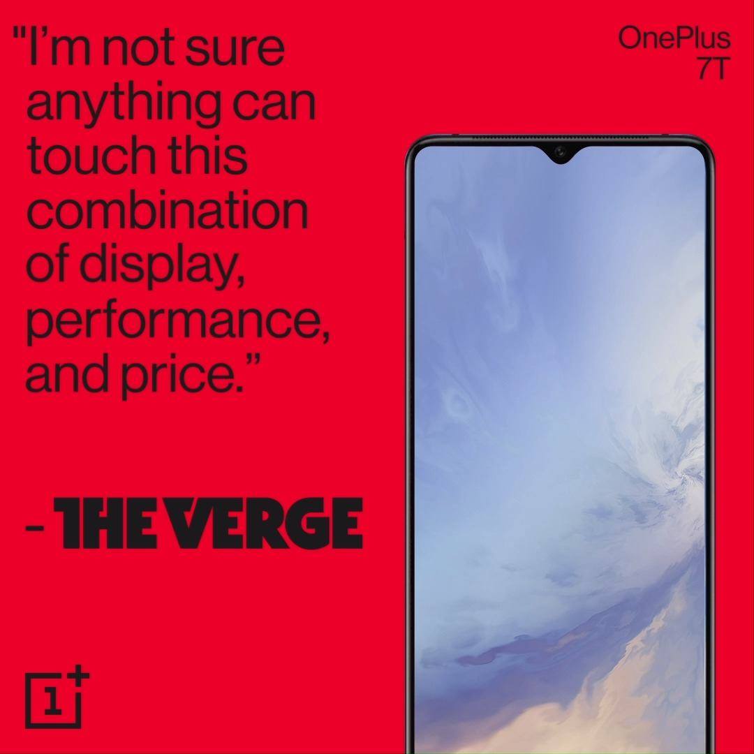 Looking for a smartphone with the perfect combination of display, performance, and price? Look no further. Get your #OnePlus7T now. 