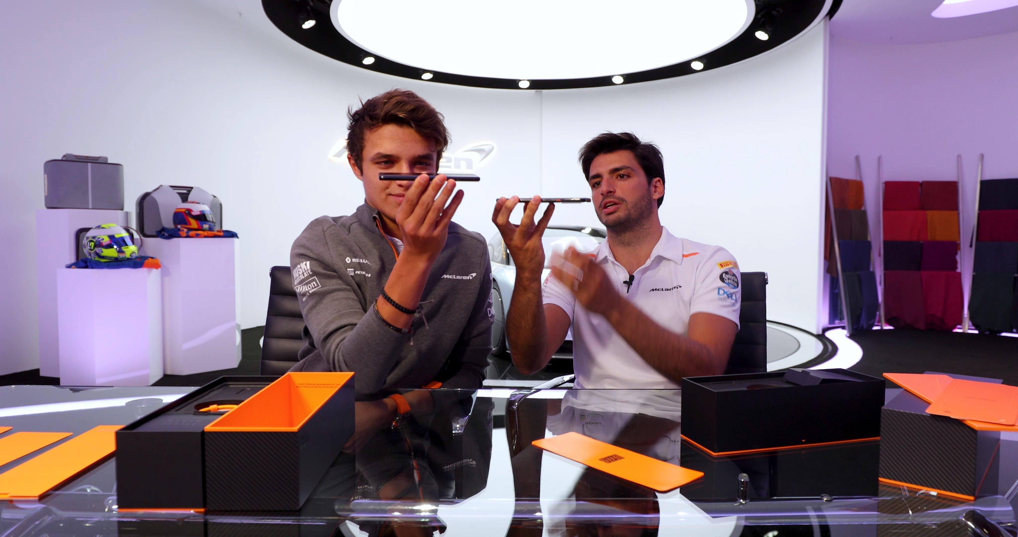 Unboxing the new #OnePlus7TPro McLaren Edition with McLaren F1 drivers Carlos Sainz and Lando Norris. Visit our website to learn when you can take it for a spin. 