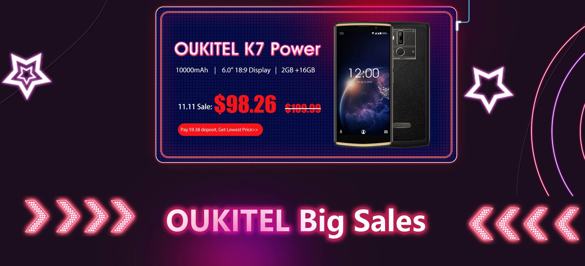 #Aliexpress1111 10000mAh battery smartphone K7 Power coming with only $98.26 on 11.11. Don't miss it. #OukitelK7Power: https://www.tomtop.com/brands-oukitel-442/?aid=sqttseo