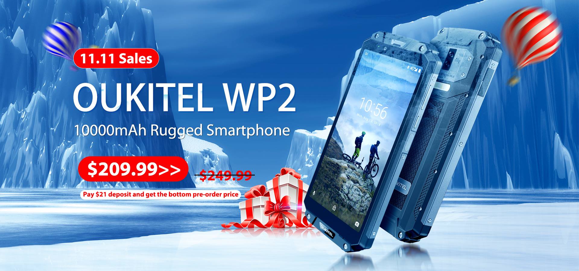 Buy rugged phone, choose OUKITEL. The 10000mAh rugged smartphone WP2 11.11 sale already started, buy it at only $205.99 before November 3rd here: