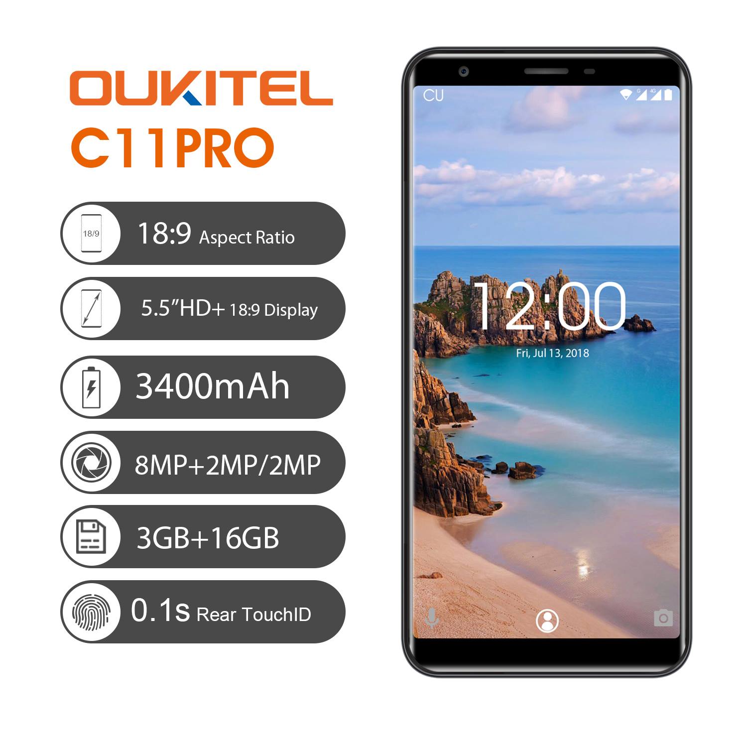 #FlashSale🤗Practical & Fashionable - cost-effective OUKITEL C11 Pro with 3GB/16GB and 3400mAh battery🤫🤫 Year-end Sale: $69.99