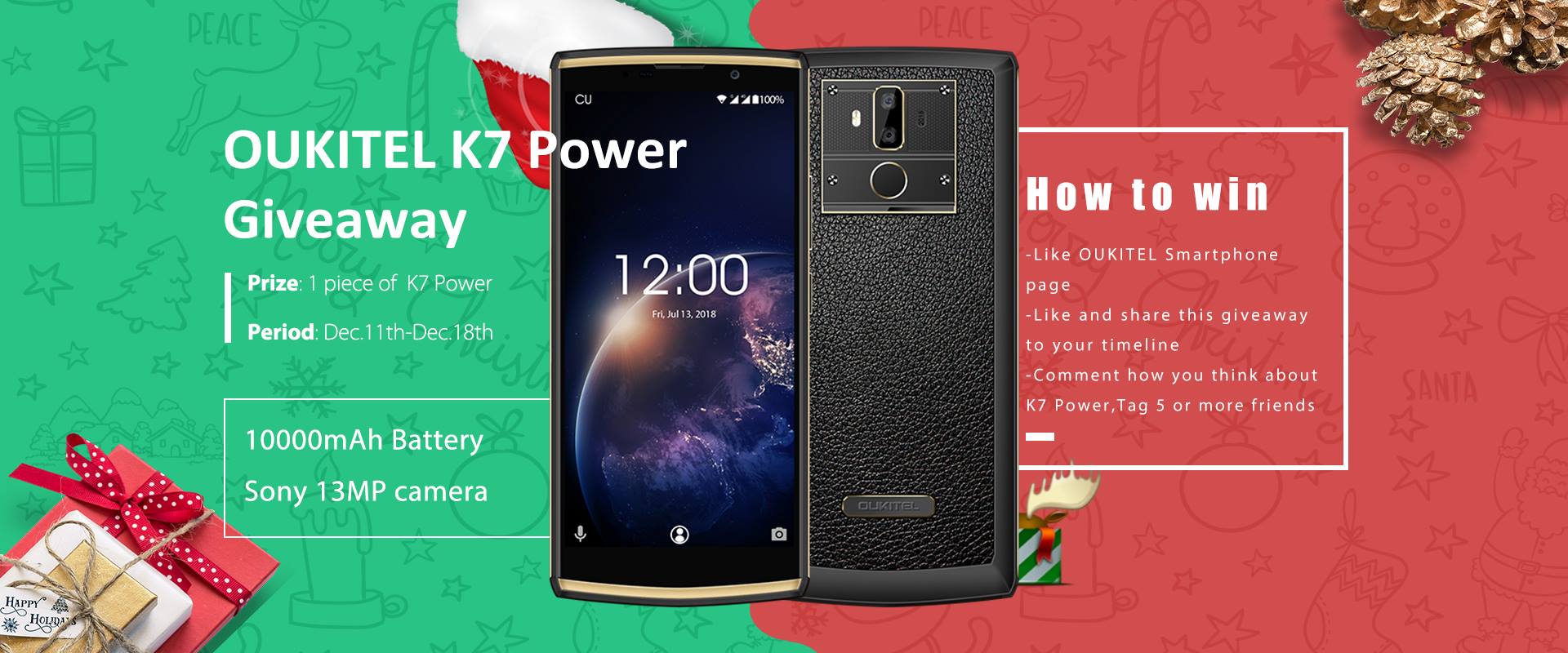 #OUKITEL #OUKITELBrand #Giveaway 🎉🎉🎉 Here comes the giveaway for the coming Christmas!!!🥳🥳🥳OUKITEL K7 Power is starting its Christmas Sale, we are holding this giveaway to celebrate the promotion and the coming Christmas!  😎Prize: 1 piece of K7 Power: www.tomtop.com