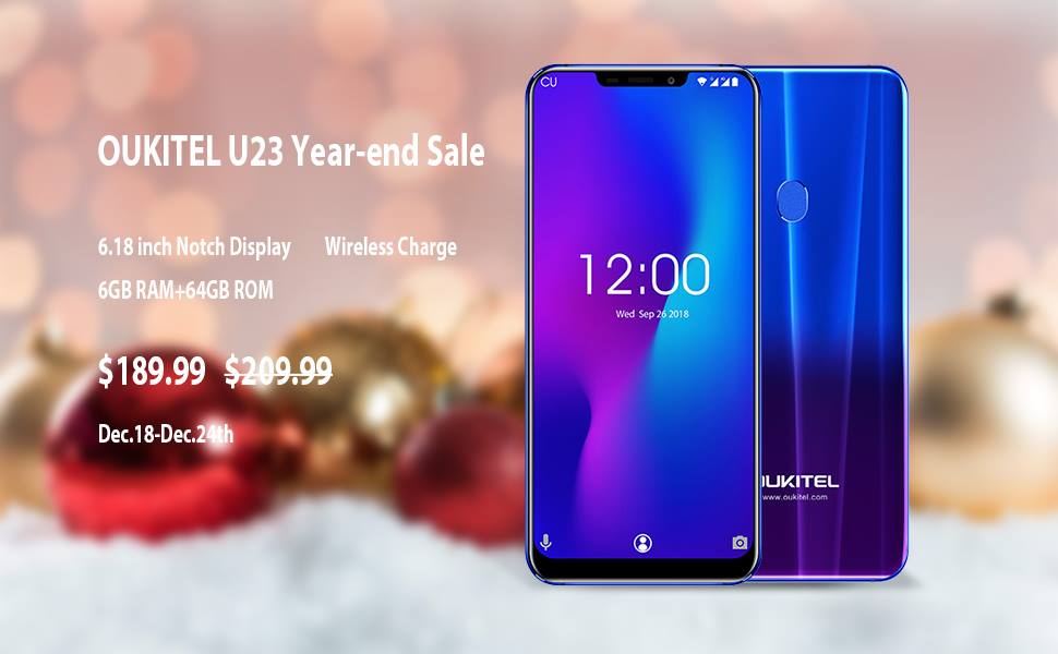 #FlashSale Make your New Year more fantastic~ OUKITEL U23 6.18 inch notch display gradient colored smartphone. Flash Sale: $189.99