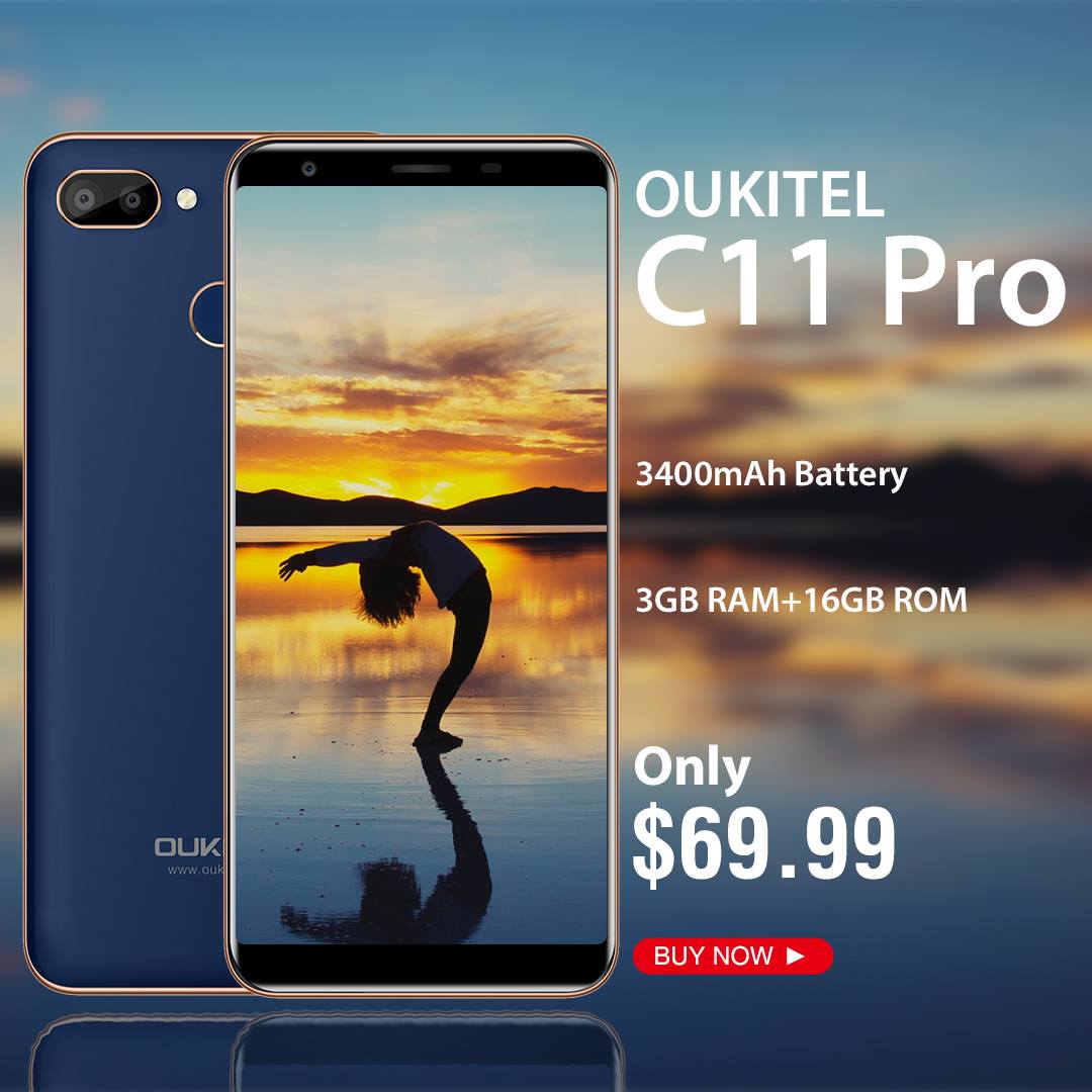 #hotsale OUKITEL C11 Pro become one of the hottest seller because it features 3GB RAM+16GB ROM and 3400mAh battery, but its price is even lower than 2GB RAM+16GB ROM smartphones.  Flash Sale is Coming Again,just $69.99, don't miss it!