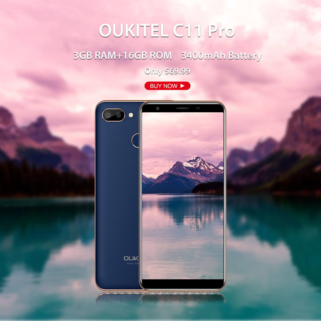 #FlashSale OUKITEL C11 Pro Winter Sale @ just $69.99. ✅5.5inch HD+ display