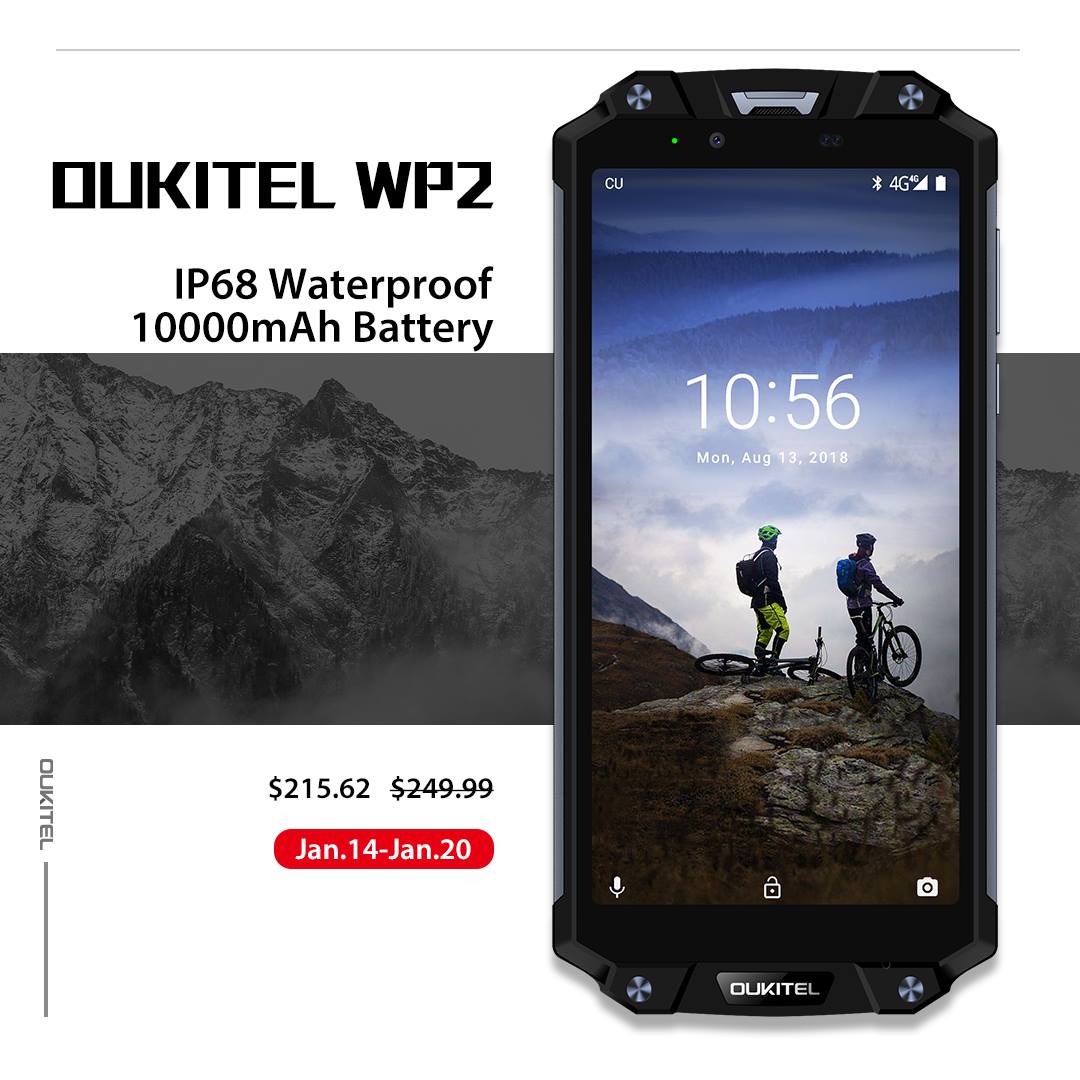 #FlashSale😬 A Unique Phone for Outdoor Activities enables you to use it in most extreme bad working conditions-OUKITEL WP2 10000mAh rugged smartphone. Winter Sale: $215.62