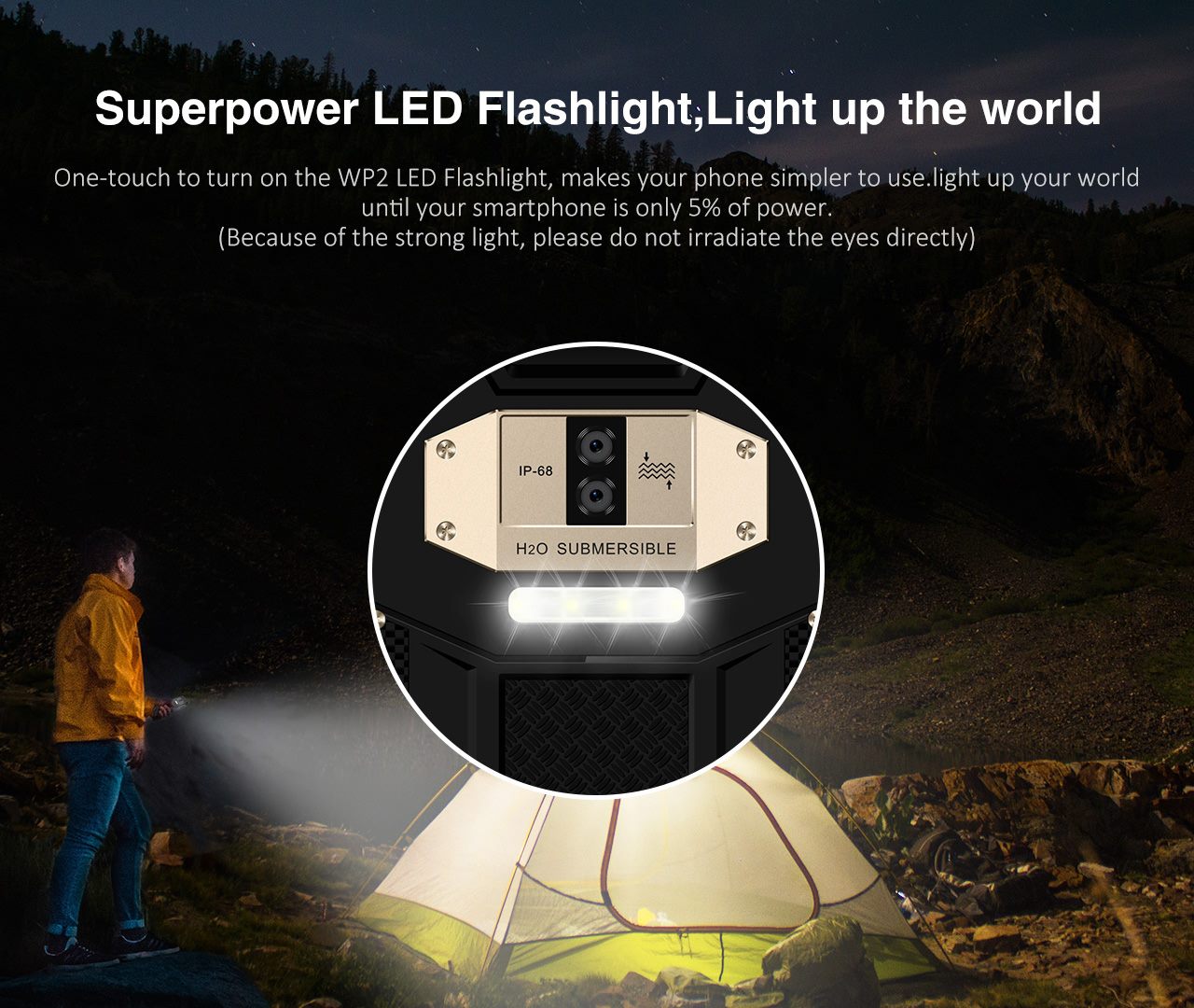 #OUKITELWP2 #FlashSale OUKITEL WP2 takes a super long LED light on the back, giving you enough light at dark nights. 😋Flash Sale: $209.54