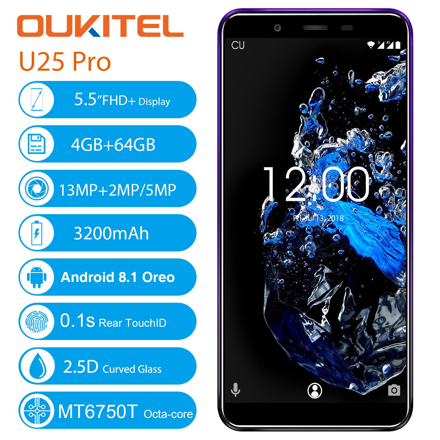 #HotSale New Year Time-limited Sale continues for the hot OUKITEL U25 Pro. 5.5 inch FHD display, 4GB RAM/64GB ROM, Sony IMX135 Camera. Price: only $99.99