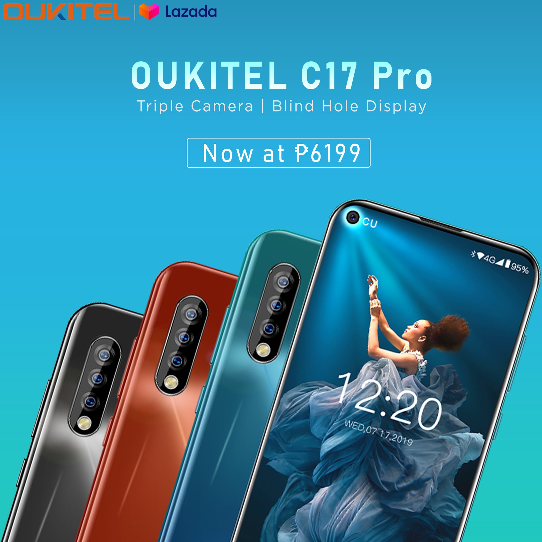 Haven't ordered yet 🤔🤔 Buy now the our latest #OUKITEL #C17Pro featured with Triple camera, Blind hole display, 4GB RAM and 64GB ROM😍 