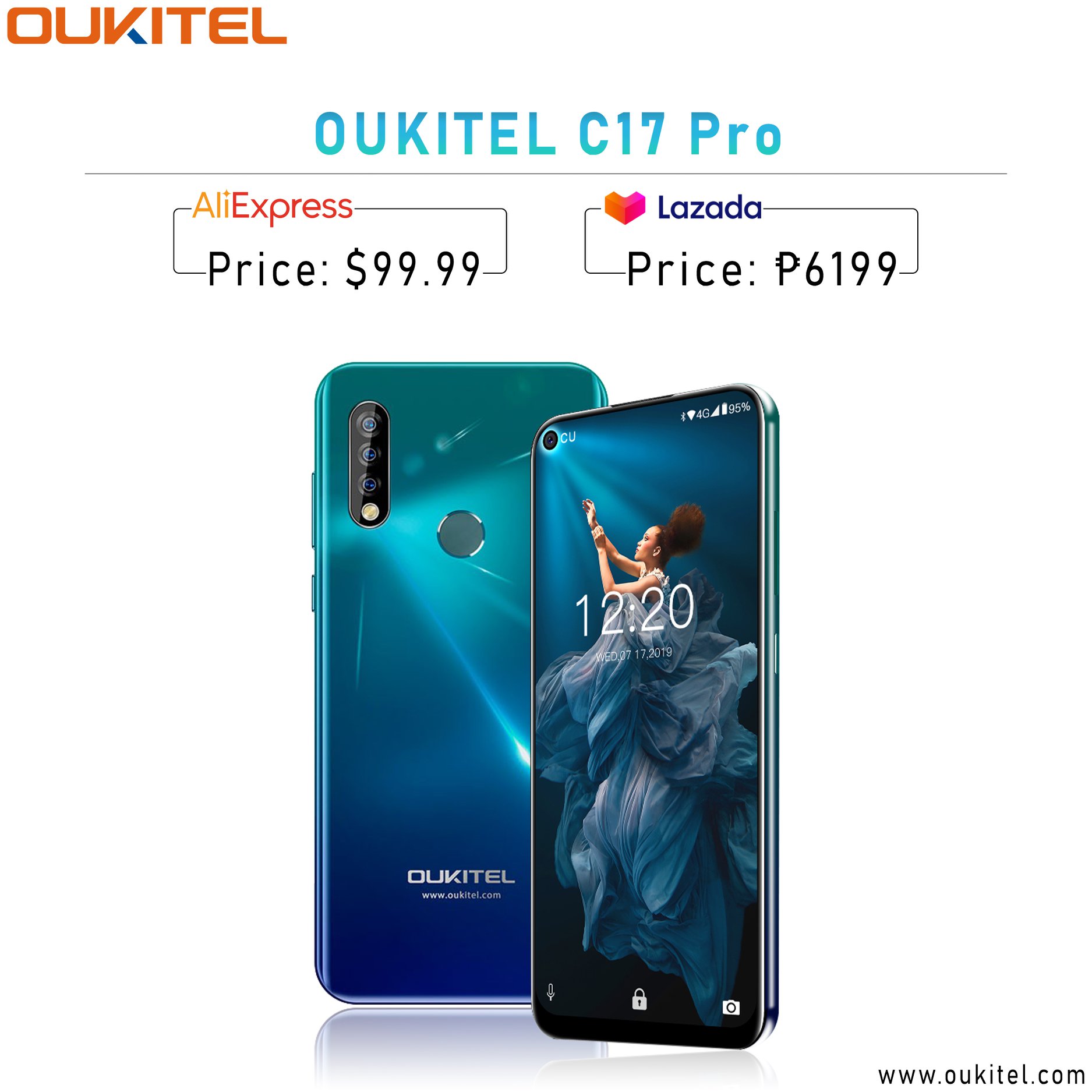 #OUKITEL #C17Pro now available at two major Online Shopping Platform: Aliexpess Official Store and OUKITEL Flagship Store on Lazada