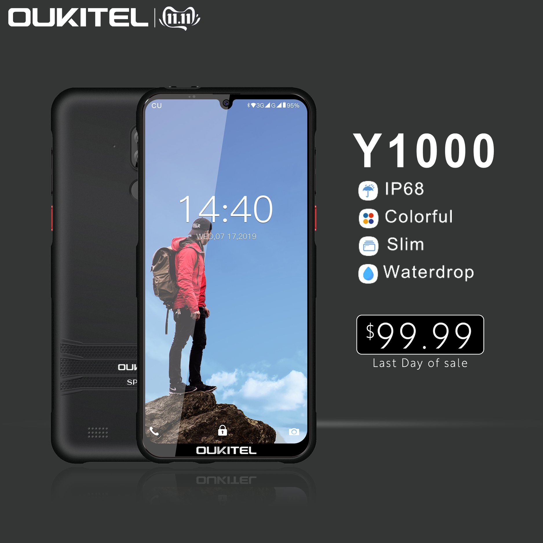 Last Few Hours Left to #Aliexpress1111📣📣📣 #OUKITEL #Y1000 Now available at only $99.99 