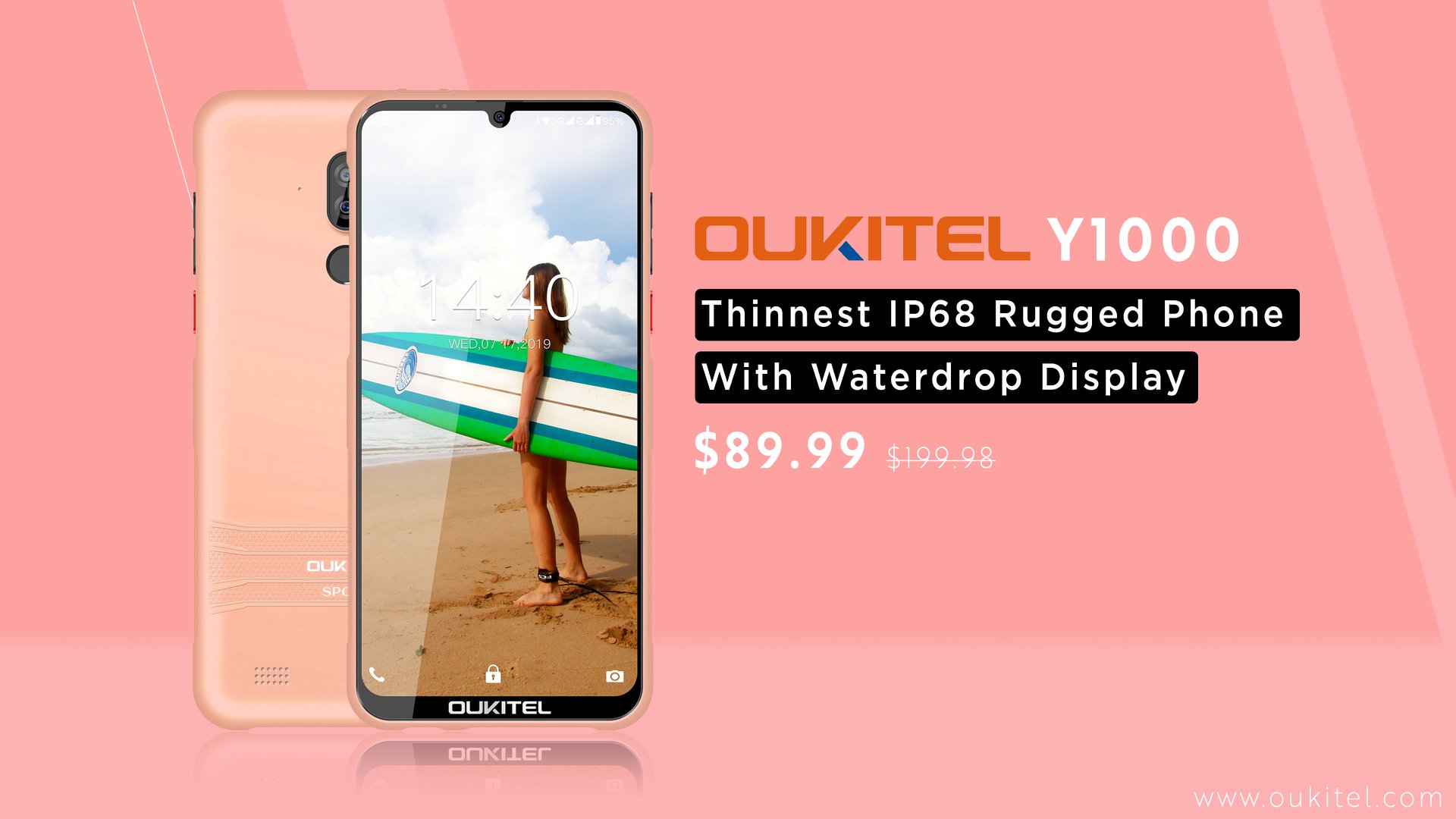 Trendy design and super-thin. a combination of TPU and PC+GF materials used in #OUKITEL #Y1000 makes it thinnest IP68 Rugged Phone Get Yours Now>>www.tomtop.com