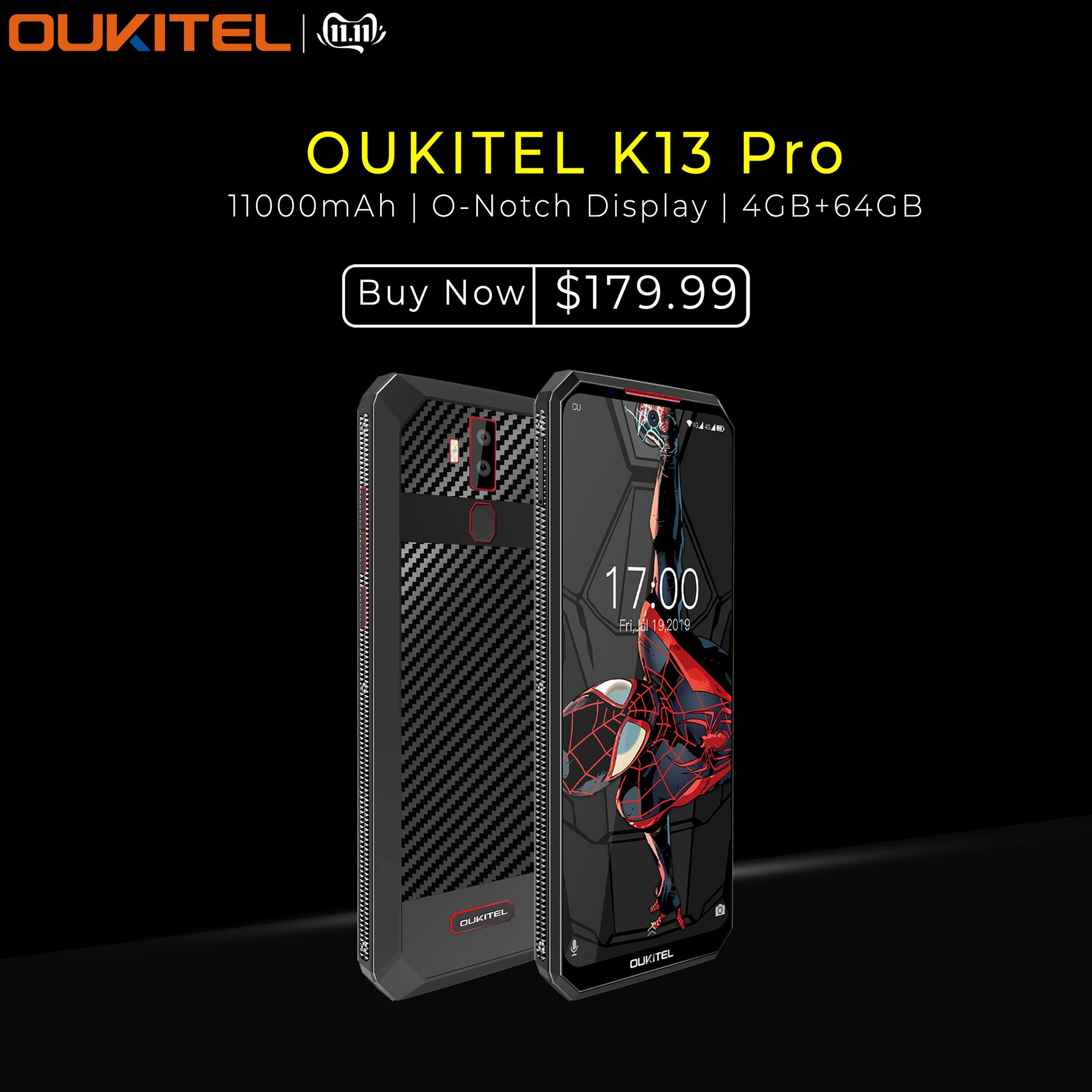 Biggest sale of the year #Aliexpress1111 is live now📣📣 #OUKITEL #K13Pro is now available at $179.99 only