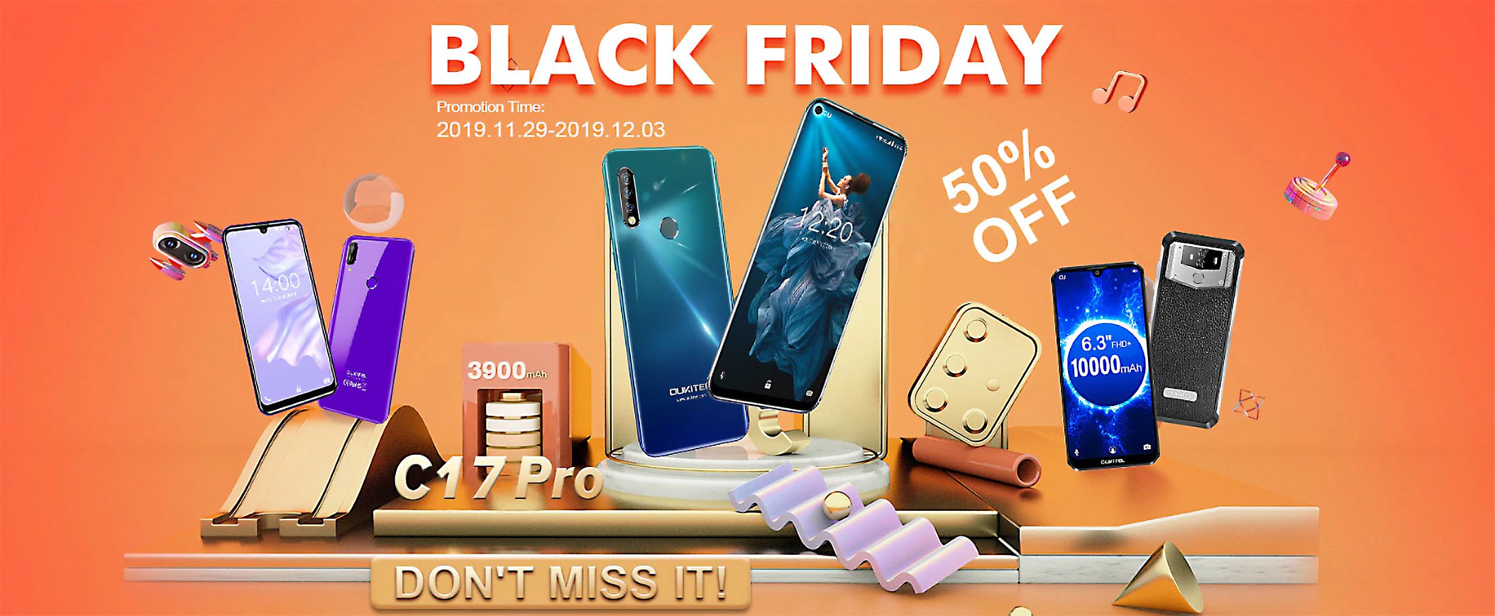 Get upto 50% off on #OUKITEL Smartphones in #BlackFriday Sale🎉🎉