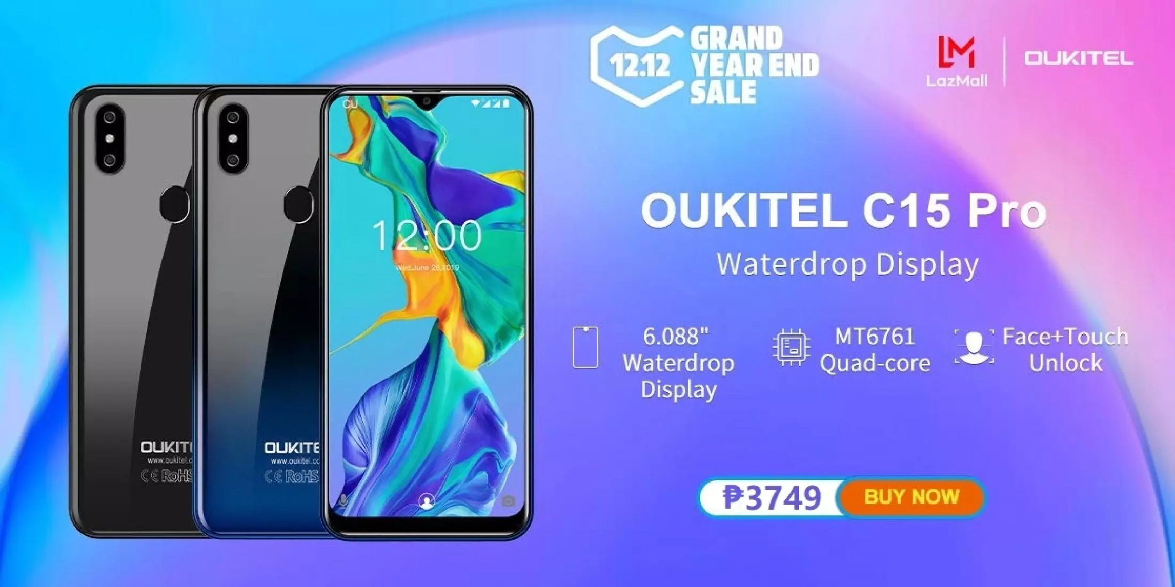 #OUKITEL #C15Pro Featured with Waterdrop Display and dual rear camera.