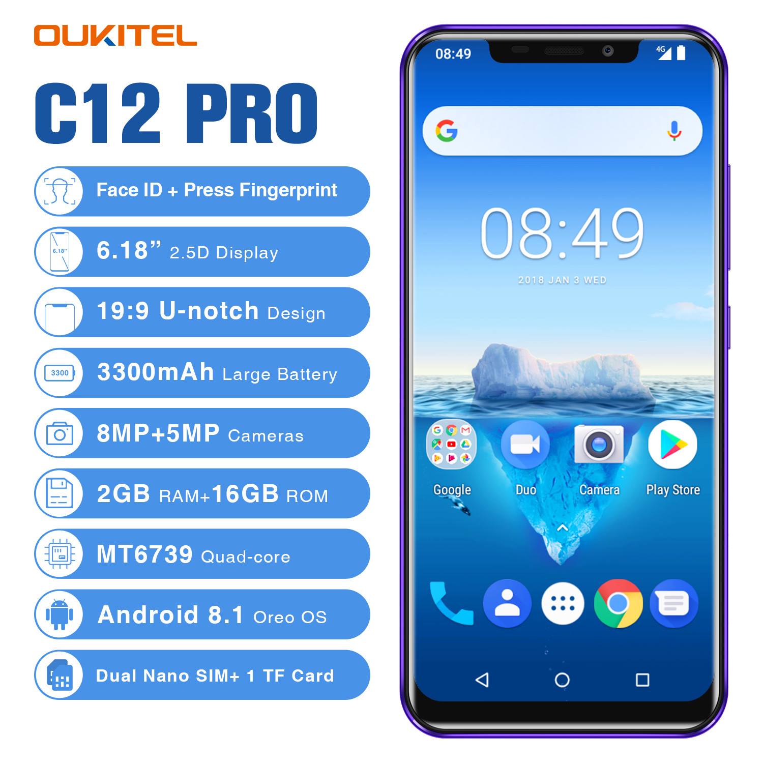 #oukitel #oukitelc12pro You gonna to love this large notch displayed smartphone C12 pro.😉 Flash sale: $69.99