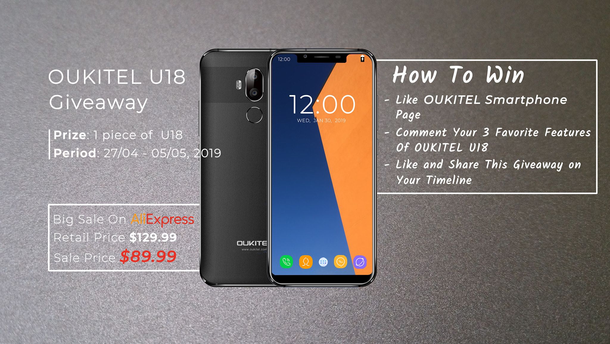 #OUKITELU18 #Giveaway #AliexpressBigSale Giveaway time here! 