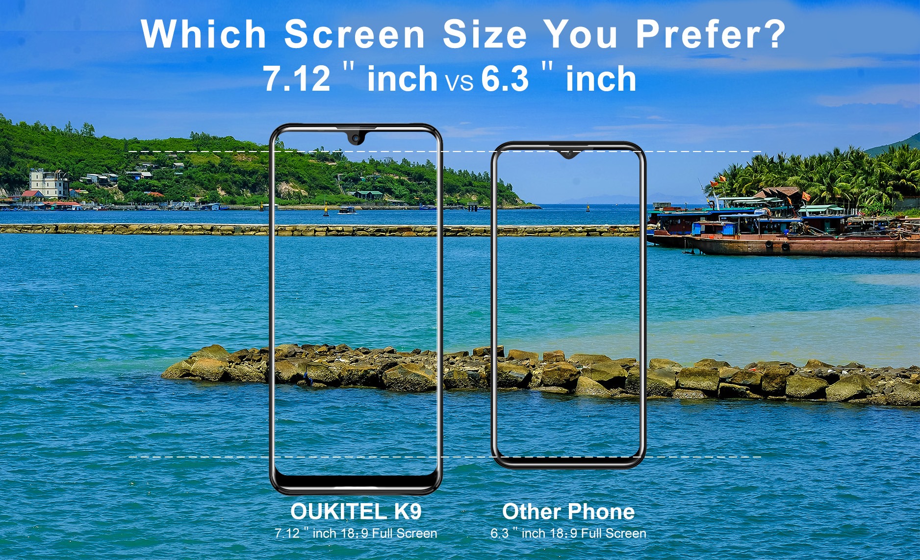 Less viewing area or large viewing area? Which one you will prefer? Buy now #OUKITELK9...