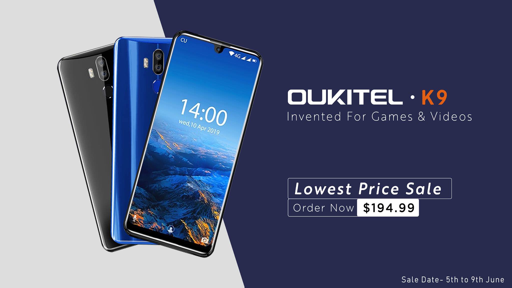 OUKITEL K9 lowest Price sale is live now.. Buy Your Favorite K9 now only at $194.99 