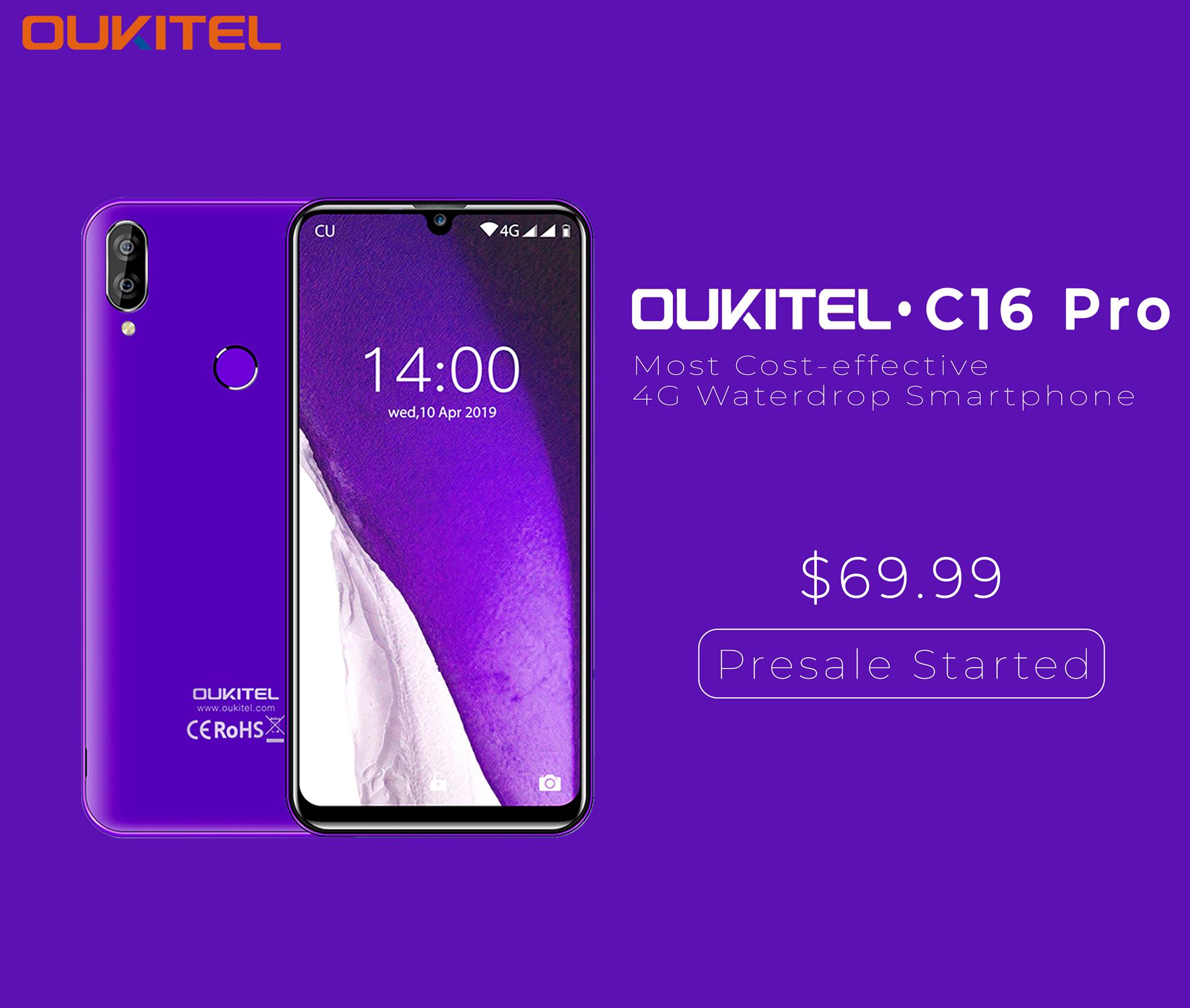 Most Cost-effective 4G Waterdrop Smartphone - #OUKITEL #C16Pro  - 5.71"Waterdrop Display