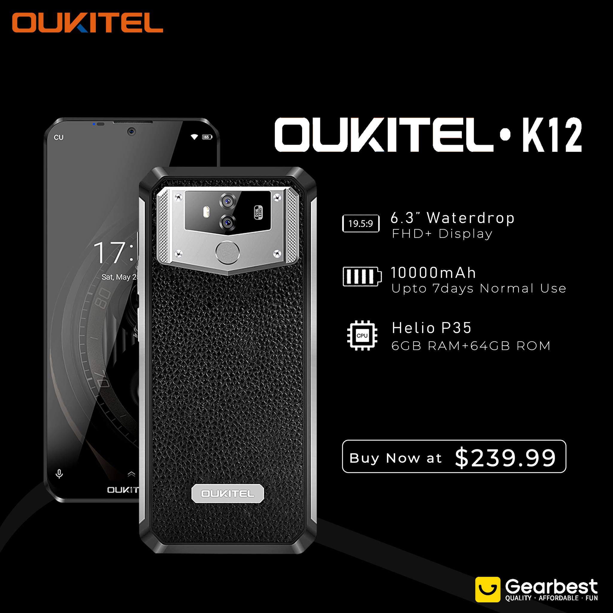 K12 Flash Sale📣📣 OUKITEL K12 Flash Sale on Gearbest Buy now only at $239.99😍...