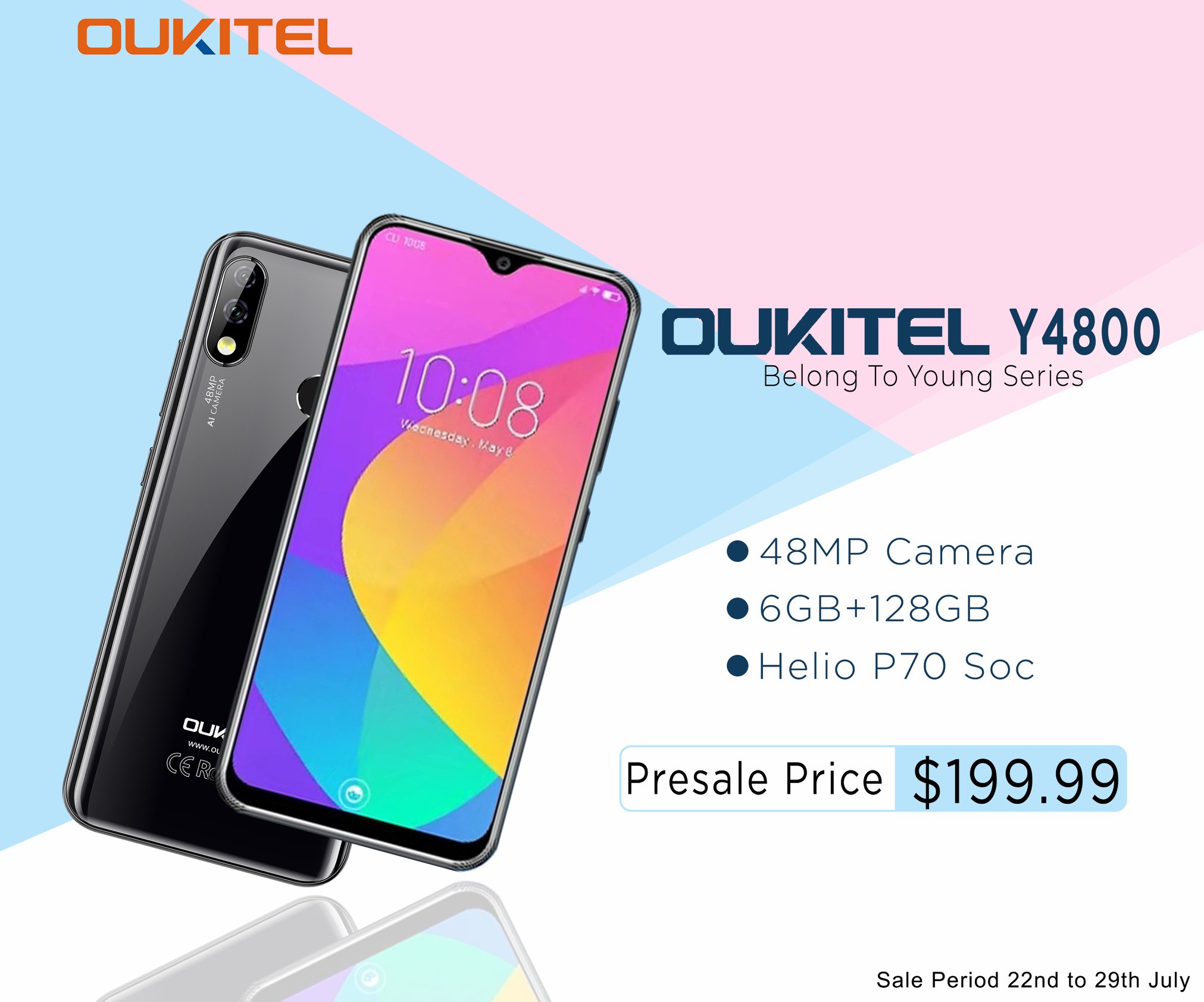 Are You excited for all new #OUKITEL #Y4800 ? Presale will start from 22nd july 2019 Y4800 giveaway...